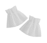 Healvian 1 Paio Polsini con rifiniture in pizzo floreale manica tessuto signore Copertina signora guanti da polso in pizzo da donna polsini senza dita manette cotone bianca