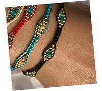 Healvian 1 Pz braccialetto bohémien braccialetto per le donne perline braccialetti dell'amicizia per le donne donna Frauen Armband bracciale bohémien Corda intrecciata Black
