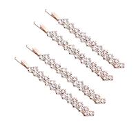 Healvian 1 Set 2 Paia Forcina Di Cristallo Fermagli Per Con Strass Di Strass Per Le Donne Mollette Per Da Donna Gemme Per Bobby Molletta Golden Lega