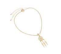 Healvian 1 Set Collana retrò Dreamcatcher Cacciatore di sogni collana da donna arredamento collana girocollo in strass collana di strass per le donne collana a strati catena di rame D'oro