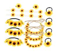 Healvian 1 Set fascia del fiore del sole gioielli per diademi per ragazze mollette per ragazze the ritual cerimonia bandana fasce per da donna cerchietto in tessuto girasole