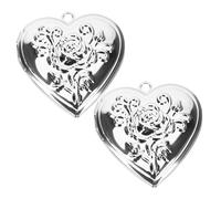 Healvian 1 Set Locket Per Foto Portafoto Pendenti Per Collana Per Diy E Bouquet Nuziali 2 Pezzi