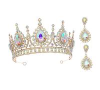 Healvian 1 Set orecchini pendenti drop earrings matrimonio wedding dress el party vestiletto matrimoniale nuziale Nozze tiara Orecchini penzolanti gioielli di strass da donna