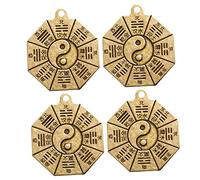 Healvian 1 Set Portachiavi Feng Shui Amuleto Ciondolo Tai Chi Ciondolo Yin Yang Ciondolo Per Borsa Ciondolo Fai Da Te Pendenti Taoisti Yin Yang Pendenti in Stile Cinese Ottone 4 Pezzi