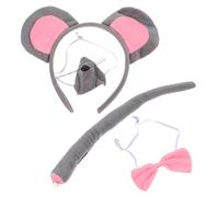 Healvian 1 Set set di copricapo cravatta arco Ratto fascia Carino ragazzo Orecchie del topo Headban topo con fasce Banca per le orecchie del mouse per il compleanno Costuem di topo stoffa