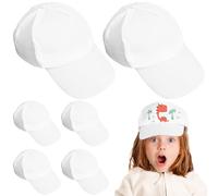 Healvian 10 Cappellini da Baseball Fai da Te per Bambini, Tinta Unita, con Visiera, Cappelli da Baseball Dipinti a Mano, per Sport all'Aria Aperta, Parasole