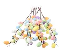 Healvian 10 Pezzi Ramo Artificiale di Pasqua Uova Finte Colorate, Ramoscello Decorativo per Composizioni Floreali Primaverili e Decorazioni Casa per Eventi Festivi