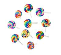 Healvian 10 pezzi Spille Lecca Lecca Colorate e Divertenti Decorazioni Leggere in Plastica e Metallo Accessori per Borse e Design Variabile