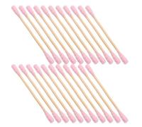 Healvian 1000 Pezzi Bastoncini di Cotone Doppia Punta Rosa con Manico in Legno Tamponi Spirale per Rimozione Trucco Pulizia Orecchie e Applicazioni Cosmetiche Delicate