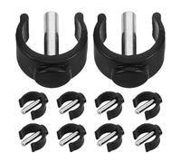 Healvian 10pz Clip di Bloccaggio a C per Stampelle e Deambulatori 22mm, Pin di Ricambio Nero 25mm per Maniglioni Bagno e Supporti, Fissaggio Sicuro Antiscivolo per Ausili Cammino Indoor/Outdoor