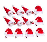 Healvian 12 Pezzi Fermagli di Natale a Forma di Cappello Mini Mollette per Chioma Ragazze, Accessori Natalizi Leggeri in Peluche e Lega, Forcine per Feste e Uso Quotidiano