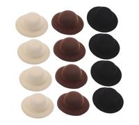 Healvian 12 Pezzi Mini Top Hat Hair Clips Eleganti e Compatti Fermagli Vintage per Accessori Western Cowgirl per Tea Party e Feste Clip Danneggiare Beige