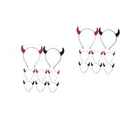 Healvian 16 Pezzi Cerchietto con Corna Diavolo per Halloween Accessorio Cosplay Demoni e Vampiri Fascia con Corna Pecora e Capra per Feste e