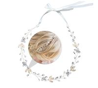 Healvian 1pezzi Hair Decorations Water Rhinestone Leaf Bridal Headband for Wedding Elegant Garland Headwear Hair Accessory for Bride to Be and Ceremonies