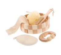 Healvian 1set Strumenti Per La Pulizia Del Corpo Di Guanti Esfolianti e Spazzole Per Doccia Kit Completo Per Massaggio e Detersione Della Schiena Accessori Per Bagno Con Design Doppia