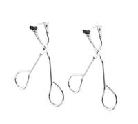 Healvian 2 mini piegaciglia con cuscinetti di ricarica, in acciaio inox, per tutte le forme di ciglia, antiscivolo, impugnatura in gomma nera, strumento di bellezza portatile per un effetto