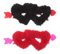 Healvian 2 occhiali da sole a forma di cuore peloso e morbido: occhiali da gatto alla moda con freccia di Cupido, occhiali da sole punk in morbido per feste di addio al nubilato, per la proposta di