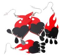 Healvian 2 Paia di Orecchini Pendenti a Forma di Cuore Fiamma Accessori per Donne Gioielli Creativi per Feste Anniversari e Uso Quotidiano Materiali Sicuri e Delicati sulla Pelle