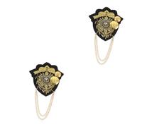 Healvian 2 Paia spalline vintage sulle spalle spalline sulle spalle Uomini gioielli sulle spalline delle spalle gioielli da spalla spalline a catena spalline da donna tessuto