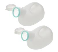 Healvian 2 Pezzi Bottiglie Urinali Uomo con Tappo Antisversamento Contenitori Portatili per Viaggio Auto Emergenze e Uso Ospedaliero Design Ergonomico per Anziani e Viaggi Lunghi
