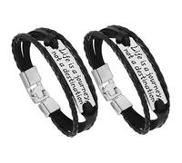 Healvian 2 Pezzi Braccialetti Intrecciati PU per Ispiratori con Design Cool Accessori per Occasione Compleanni Del Papà