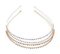 Healvian 2 Pezzi Cerchietto Doppio con Strass Brillanti Fascia Elegante e Confortevole per Donna Design Coreano Raffinato per Matrimoni Feste e Uso Quotidiano
