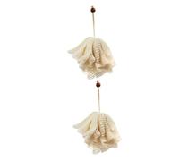 Healvian 2 Pezzi di Bagno Delicato per La Esfoliante in Materiale Morbido a Rete Formato Portatile Beige per i Viaggi