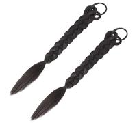 Healvian 2 Pezzi Extension Treccia Sintetica Lunga con Elastico Integrato Colore Naturale Cavallo Intrecciata Facile Indossare per Donne Eleganti e Moderne