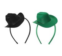 Healvian 2 Pezzi Fasce Mini Cappello Cowboy Leggero e Confortevole per Donne e Ragazze Accessori Western per Halloween Feste Tema e Balli Country