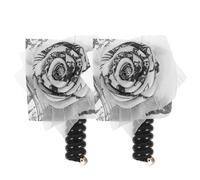 Healvian 2 Pezzi Fasce per Capelli a Corda Ispirate alla Cultura Cinese in Stoffa e Plastica, Riduce la Pressione sulla Cute, Design Raffinato Stile Orientale per Studio e Occasioni