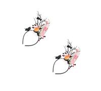 Healvian 2 Pezzi Fascia Halloween Day Of The Dead con Corna Cervo e Teschio Accessorio Spooky per Costume Cosplay Messicana