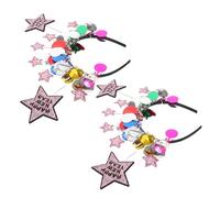 Healvian 2 Pezzi Fascia per Capodanno con Stelle Cinque Punte Glitterate Accessorio Morbido per Feste e Celebrazioni Festive per Party e Raduni Tematici
