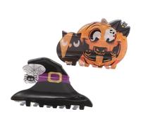 Healvian 2 Pezzi Halloween Hair Claw Clips in Acrylic With Witch Hat Pumpkin Design For Women Small Gothic Cosplay Accessories For Spooky Holiday Styling