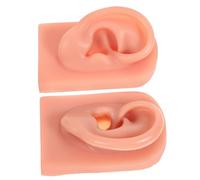 Healvian 2 pezzi Orecchio in Silicone per Piercing da Sinistro e Destro Realistico e Riutilizzabile per Esercitazioni Professionali di Foratura Orecchio Materiale Sicuro e Flessibile per