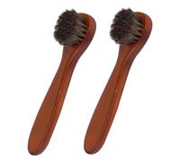 Healvian 2 Pezzi pennello per il viso spazzola esfoliante per il viso spazzole per la pulizia del viso pennello esfoliante viso Pennello applicatore per lucido da scarpe criniera Brown