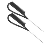 Healvian 2 Pezzi Pettine Codino Acciaio Affilato per Pettine Styling per Partizioni Precise e Messa Compatto e Portatile per Domestico e Viaggio