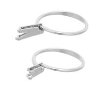 Healvian 2 Pezzi Porta Anelli Regolabile in Lega di Alluminio Argento per Gioielli, Mini Morsetto per Gemme e Diamanti, Design Portatile per Sessioni in Studio e Incontri