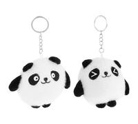 Healvian 2 Pezzi Portachiavi Panda in Peluche Lega, Ciondolo Bianco | Decorazione per Borsa e Telefono, Ornamento per Zaino, Stile Cartone Animato Elegante, Accessorio Piccolo