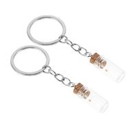 Healvian 2 Pezzi Portachiavi Spirituale con Piccola Bottiglia di Vetro e Semi di Mostarda Charm Ispirazionale per Fede e Speranza Regalo Natale per Credenti Accessorio Spirituale Portatile