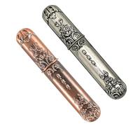 Healvian 2 Pezzi Scatola Porta Aghi in Metallo Vintage 2 Pezzi Tubi per Aghi da Ricamo e Cucito, Contenitore Portatile per Lavori Artigianali e Viaggi, Organizer Compatto per Uso Domestico