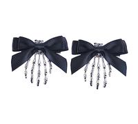 Healvian 2 Pezzi Scheletro Halloween Forcina Carina Adorabile Forcina per Capelli Fiocco per Ragazze Accessori per Feste e Compleanni per Foto e Regali di Festa
