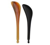 Healvian 2 Pezzi Spatola Massaggiante per e Occhi Applicatore per Crema Antirughe Corno Naturale Gonfiore e Migliora Assorbimento Crema Strumento per Tutti Tipi