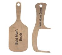 Healvian 2 Pezzi Spazzola Pettine Legno per Uomo Calvo Umoristico per Feste Compleanni Originale e Portatile Strumento Decorativo e Divertente