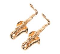 Healvian 2 Pezzi Spilla da Bavero in Lega Color Oro Design Unico per Musicisti e Appassionati di Sax, Accessorio Versatile per Borse e Maglioni, per Band Jazz e Prove