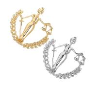 Healvian 2 Pezzi Spilla Del Giudice Perno Della Legge Spilla Per Colletto in Metallo Ciondolo Con Scala Della Giustizia Stumetta Di Giacca