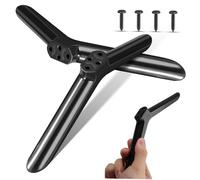 Healvian 2 Pezzi Supporto Tv in Plastica Nero Piedistallo Stabile e Gambe Regolabili, per Soggiorno e Camera da Letto, Design Semplice e Resistente