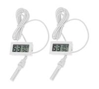 Healvian 2 Pezzi Termometro Digitale Incassato con Sensore di Temperatura e Umidità per Incubatrice e Serra, Monitoraggio Rapido e Preciso, Materiale Abs Bianco, Adatto per Interni