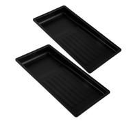 Healvian 2 Pezzi Vassoio Rettangolare Unghie e Sterilizzatore Acciaio in Inossidabile per da Nero, Organizer Minimalista Pushers e Polishes, per Decorazioni Tavolo e Camera da Letto