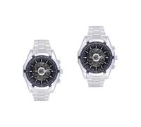 Healvian 2 pezzi Winner Meccanico Automatico Vintage con Scheletrato Rotondo e Cinturino Inossidabile Resistente Allacqua