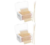 Healvian 2 Set Batuffolo Di Cotone Applicatore Di Cotone Punta Di Cotone Auricolari Cotonfioc Pz Bastoncini Applicatori Per Il Trucco Bastoncini Di Cotone Di Legno Khaki 500 Pezzi * 2